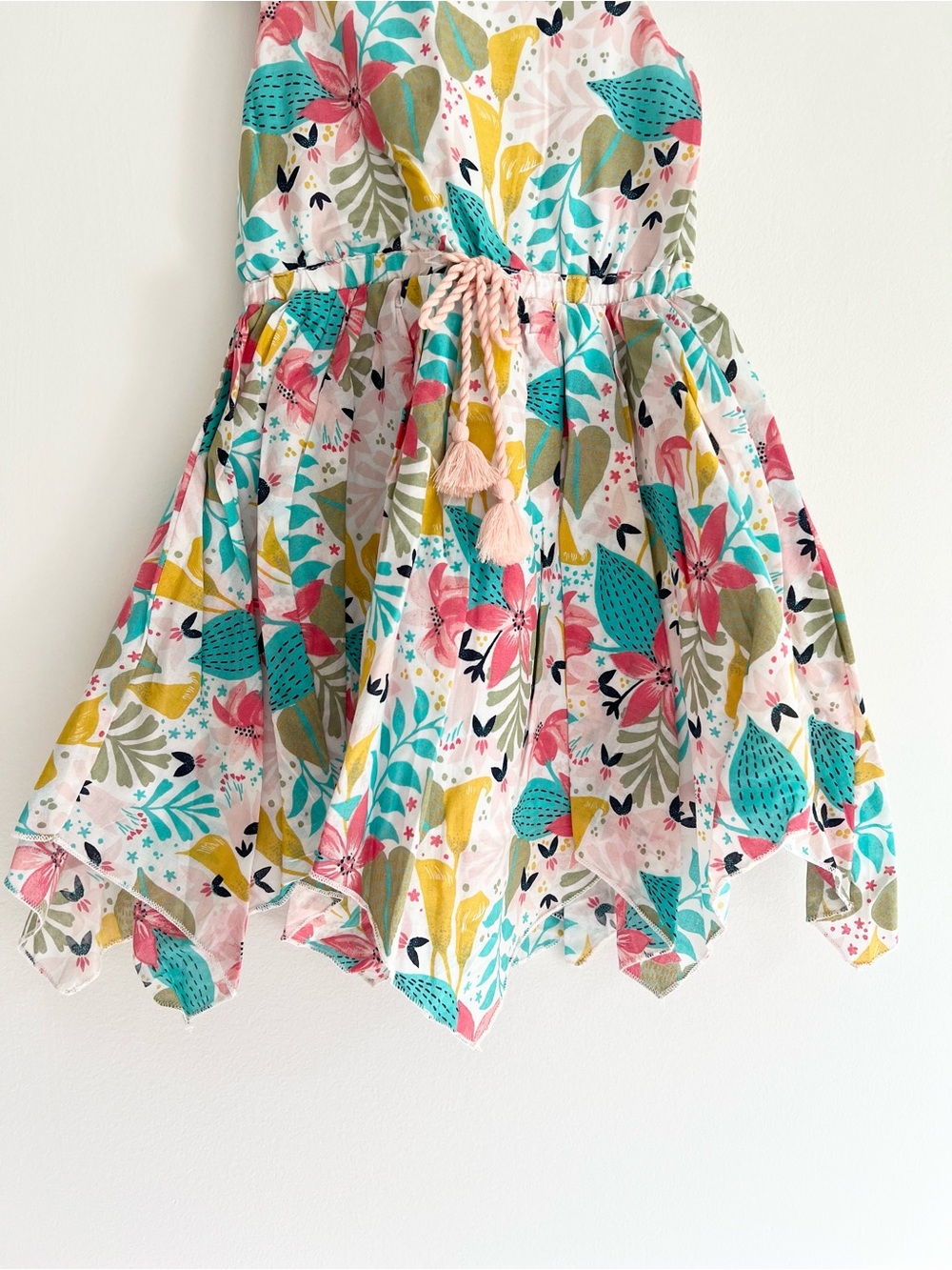 Tommy Bahama Tropical Floral Sleeveless Dress Kids Girl 3T w/Star Button Details - Picture 5 of 10